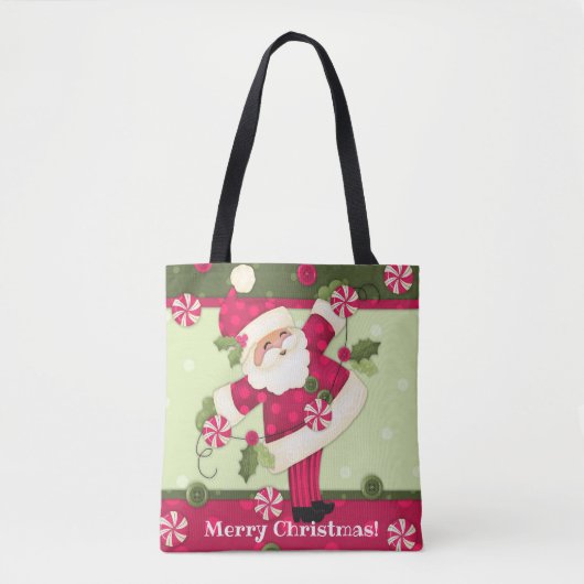 Peppermint Santa Custom Canvas tas (Voorkant)
