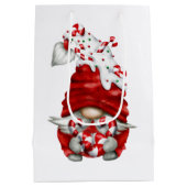 Peppermint Scandinavian Gnome kerst Custom Medium Cadeauzakje (Achterkant)