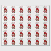 Peppermint Scandinavian Gnome Kerstmis Cadeaupapier (Vlak)