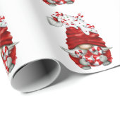 Peppermint Scandinavian Gnome Kerstmis Cadeaupapier (Rol Hoek)