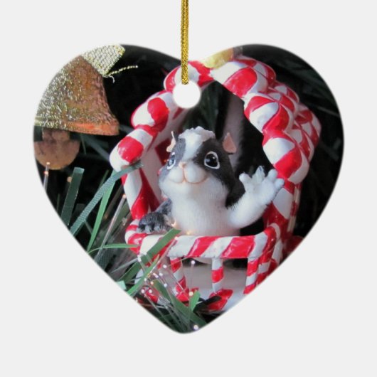 Peppermint Skunk Wagon Keramisch Ornament (Achterkant)