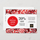 Peppermint Snoep Custom Coupon Korting Briefkaart (Voorkant / Achterkant)
