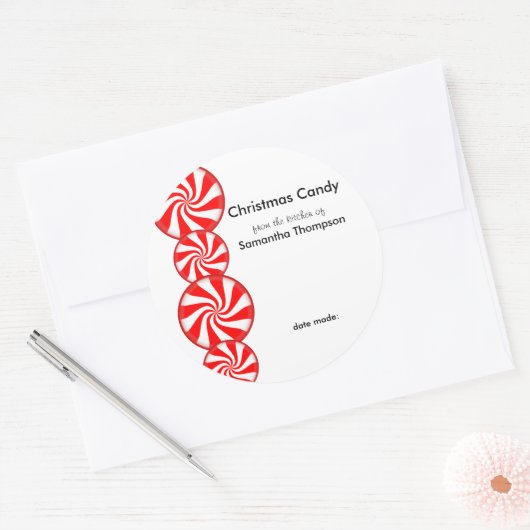 Peppermint Snoep Custom Ronde Sticker (Envelop)