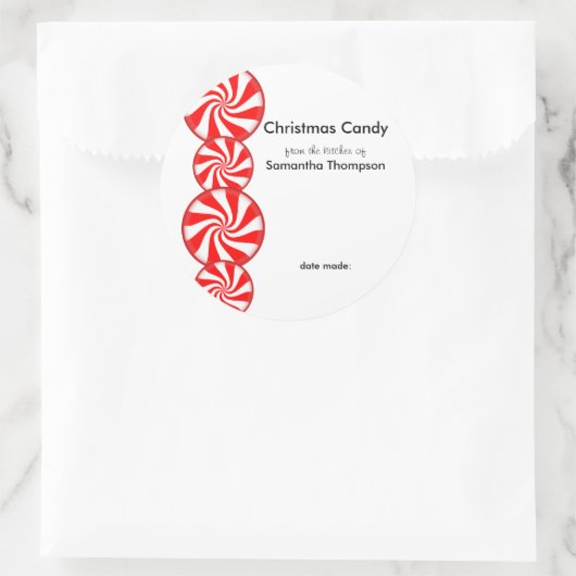 Peppermint Snoep Custom Ronde Sticker (Tas)