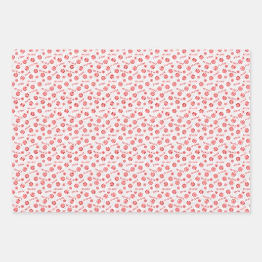 Peppermint snoep en inspirerend woorden inpakpapier vel (Voorkant)