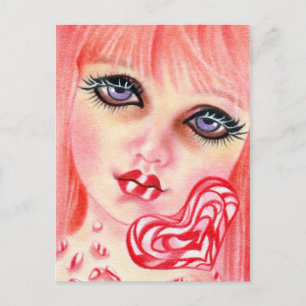 Peppermint Snoep Girl Holiday briefkaart