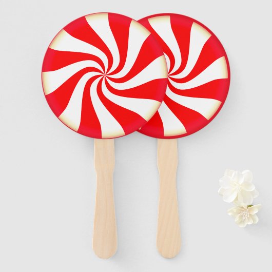 Peppermint-Snoep Handwaaier (Voorkant en achterkant)