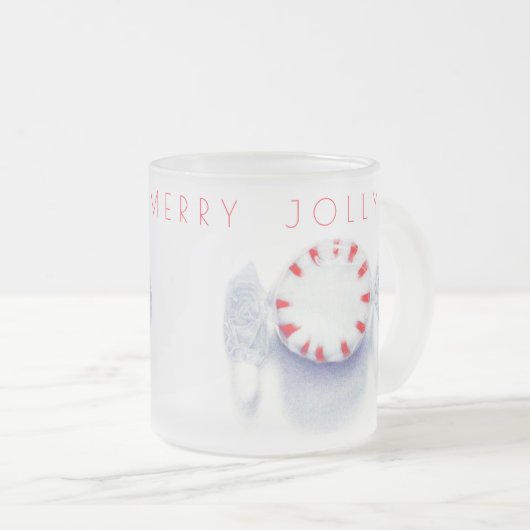 PEPPERMINT SNOEP HAPPY MERRY Frosted Glass Mok (Voorkant rechts)