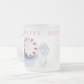 PEPPERMINT SNOEP HAPPY MERRY Frosted Glass Mok (Voorkant links)