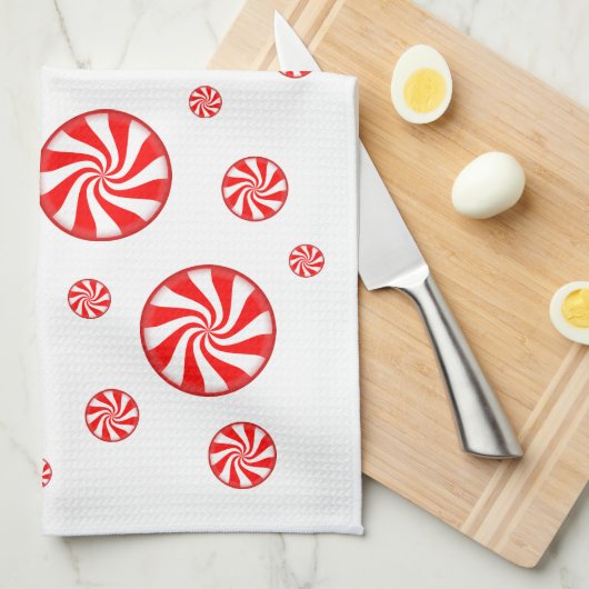 Peppermint Snoep Holiday Kitchen Towel Theedoek (Quarter Fold)