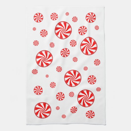 Peppermint Snoep Holiday Kitchen Towel Theedoek (Verticaal)
