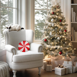 Peppermint Snoep Holiday Rond Kussen