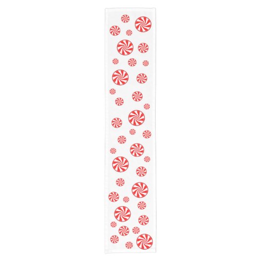 Peppermint Snoep Holiday Table Runner Korte Tafelloper (Voorkant)