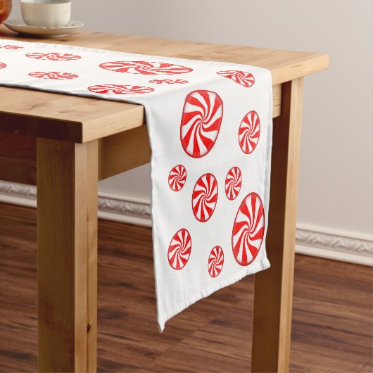 Peppermint Snoep Holiday Table Runner Korte Tafelloper (Voorbeeld)