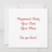 Peppermint Snoep Invitation Kaart (Achterkant)