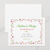 Peppermint Snoep Invitation Kaart (Voorkant / Achterkant)