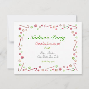 Peppermint Snoep Invitation Kaart