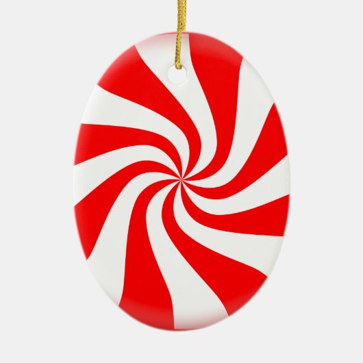 Peppermint-Snoep Keramisch Ornament (Voorkant)