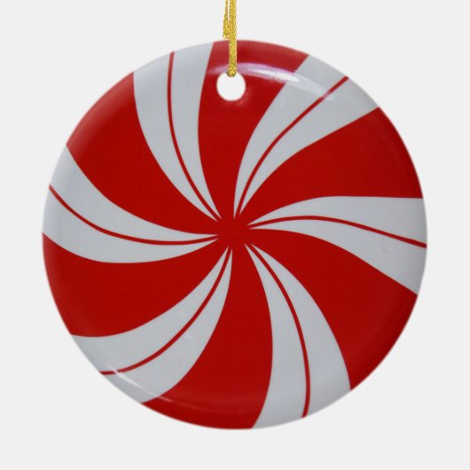 Peppermint-Snoep Keramisch Ornament (Achterkant)