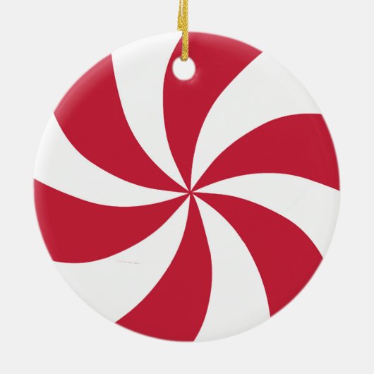Peppermint-Snoep Keramisch Ornament (Achterkant)