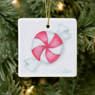 Peppermint-Snoep Keramisch Ornament