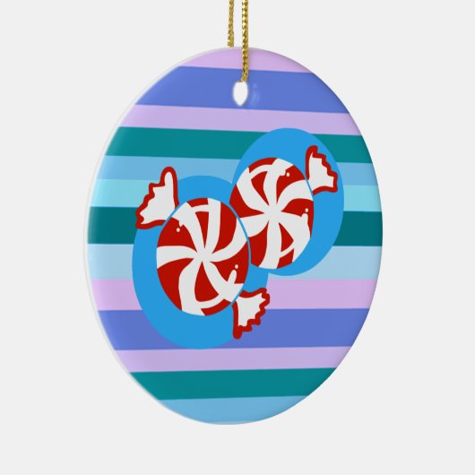 Peppermint-Snoep Keramisch Ornament (Rechts)