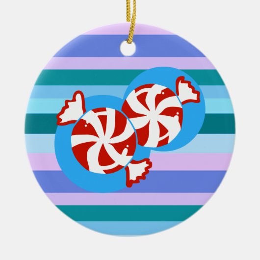 Peppermint-Snoep Keramisch Ornament (Voorkant)