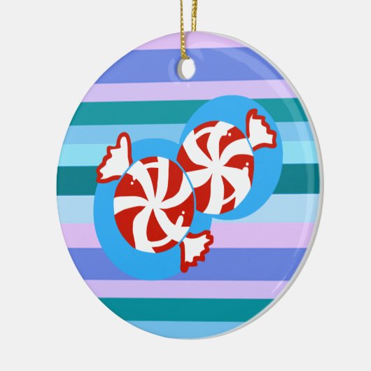 Peppermint-Snoep Keramisch Ornament (Links)