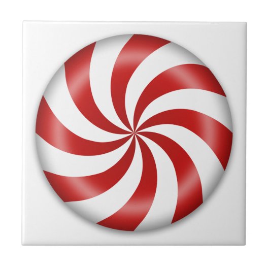 Peppermint-Snoep keramisch tapijtschel Tegeltje (Voorkant)