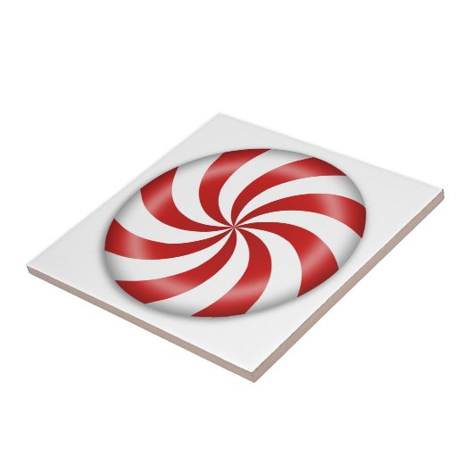 Peppermint-Snoep keramisch tapijtschel Tegeltje (Zijkant)