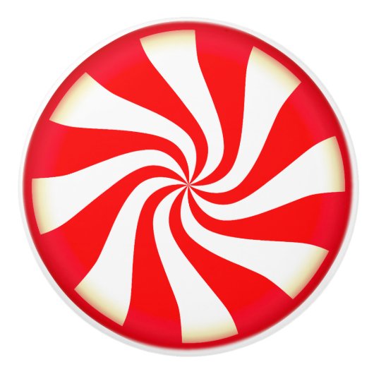 Peppermint-Snoep Keramische Knop (Voorkant)