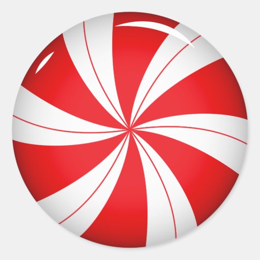 Peppermint-Snoep | Kerst stickers van snoepsuikerr (Voorkant)