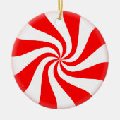 Peppermint Snoep kerstboomversiering Keramisch Ornament (Voorkant)