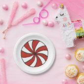 Peppermint Snoep Kerstfeestdag Mint Borden Papieren Bordje (Feest)