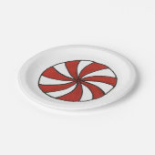 Peppermint Snoep Kerstfeestdag Mint Borden Papieren Bordje (Gekanteld)