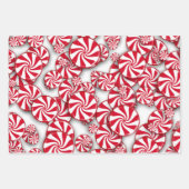 Peppermint Snoep Kerstmis Inpakpapier Vel (Voorkant 3)