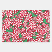 Peppermint Snoep Kerstmis Inpakpapier Vel (Voorkant 2)