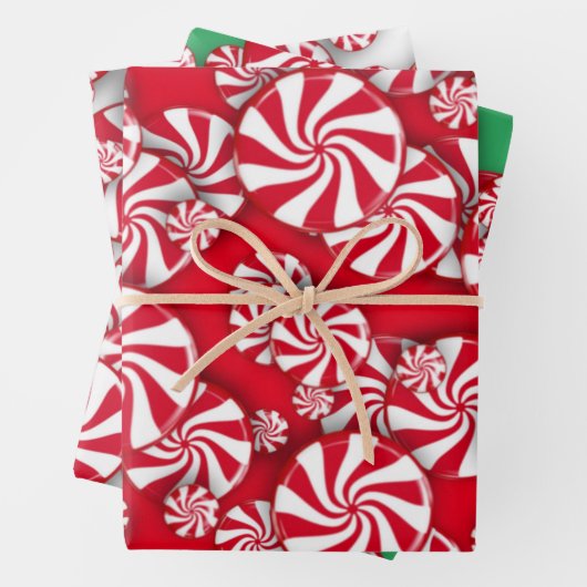 Peppermint Snoep Kerstmis  Inpakpapier Vel (In situ)