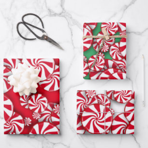 Peppermint Snoep Kerstmis  Inpakpapier Vel