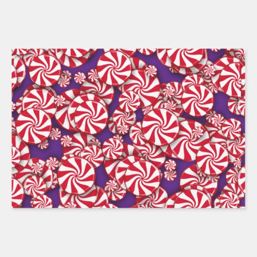 Peppermint Snoep Kerstmis Inpakpapier Vel (Voorkant 2)