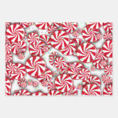 Peppermint Snoep Kerstmis Inpakpapier Vel (Voorkant)