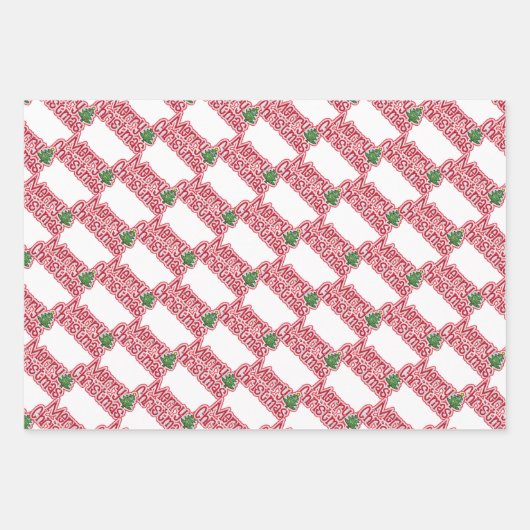 Peppermint Snoep Kerstmis Inpakpapier Vel (Voorkant 3)