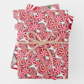 Peppermint Snoep Kerstmis  Inpakpapier Vel (In situ)