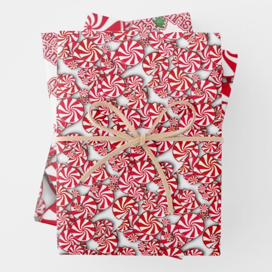 Peppermint Snoep Kerstmis  Inpakpapier Vel (In situ)