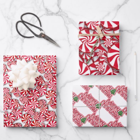 Peppermint Snoep Kerstmis  Inpakpapier Vel (Voorkant)