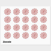 Peppermint Snoep kerstmis Klassieke ronde Ronde Sticker (Vel)