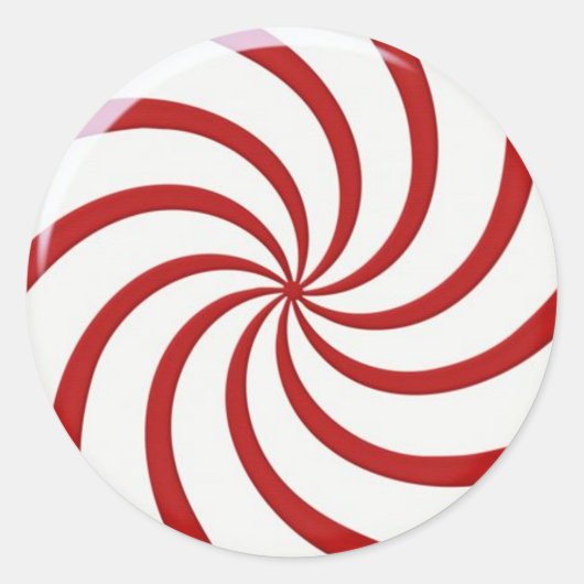 Peppermint Snoep kerstmis Klassieke ronde Sticker (Voorkant)