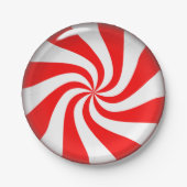 Peppermint Snoep Kerstmis Papieren Bordje (Voorkant)