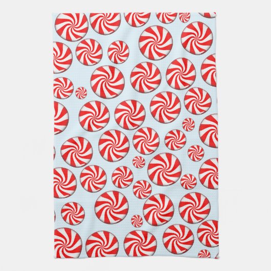 Peppermint Snoep Kerstmis Theedoek (Verticaal)