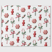 Peppermint-Snoep kerstpapier Cadeaupapier (Vlak)